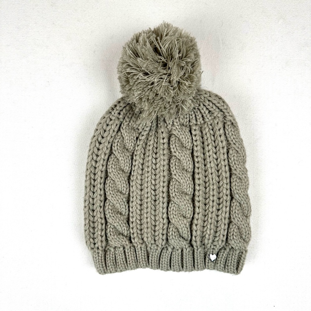 Juicy Couture Cable Knit Beanie With Pom Pom Cozy‎